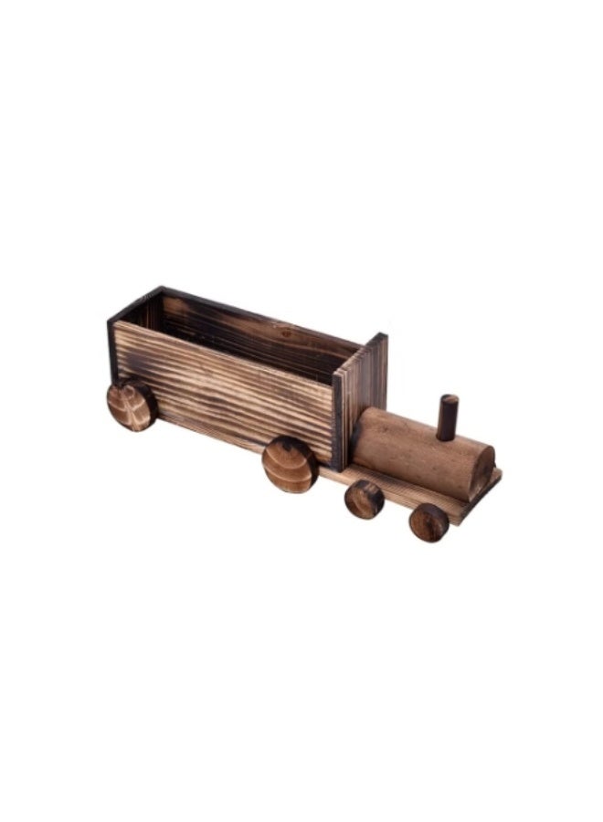 Wooden Train Planter Handmade Rustic  – Eco-Friendly Vintage Decor for Your Garden & Indoor Space - Image 5